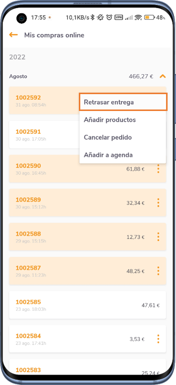 retrasar entrega