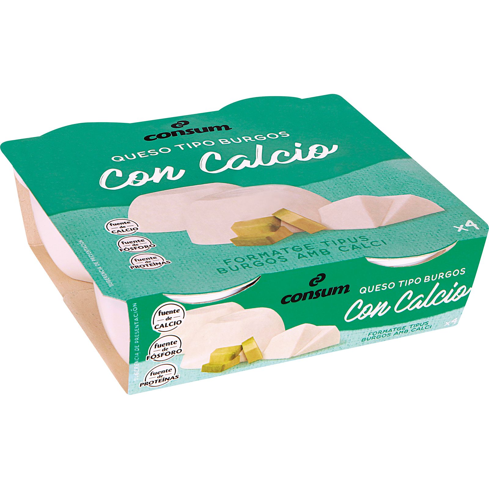 Queso Fresco Calcio Pack de 4 Unidades