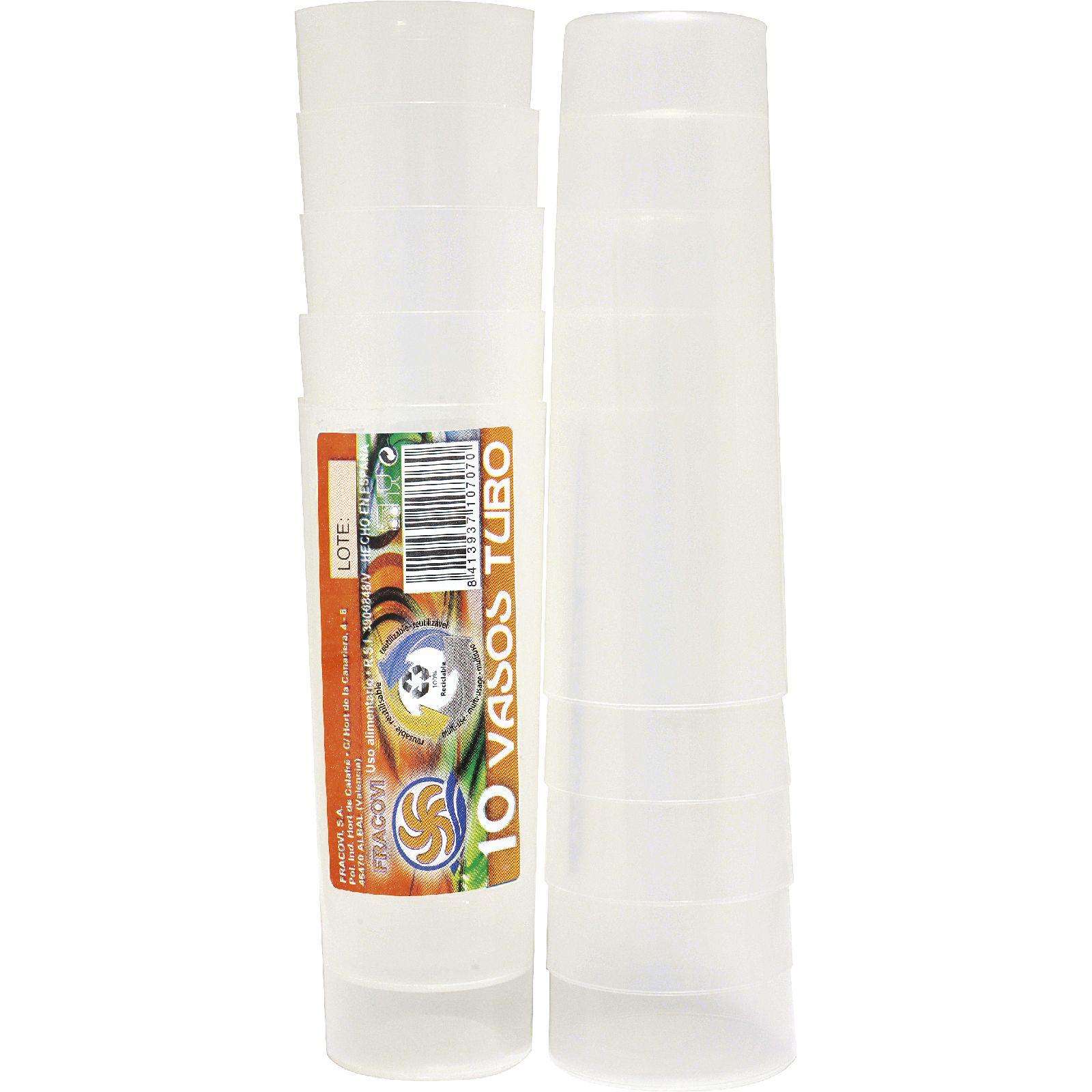 Vaso Tubo Reutilizable 300ml