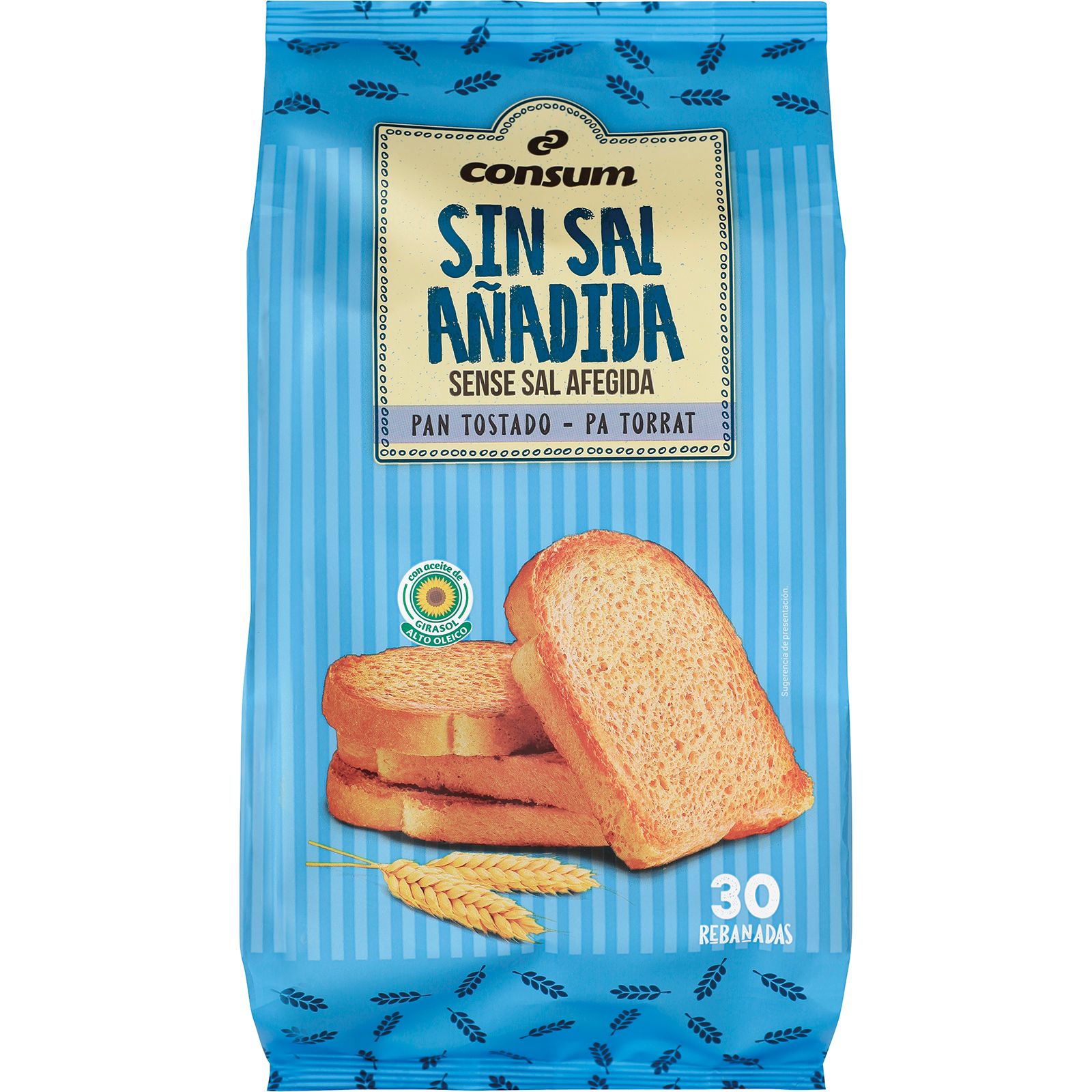 Pan Tostado Bajo en Sal 30 Rebanadas