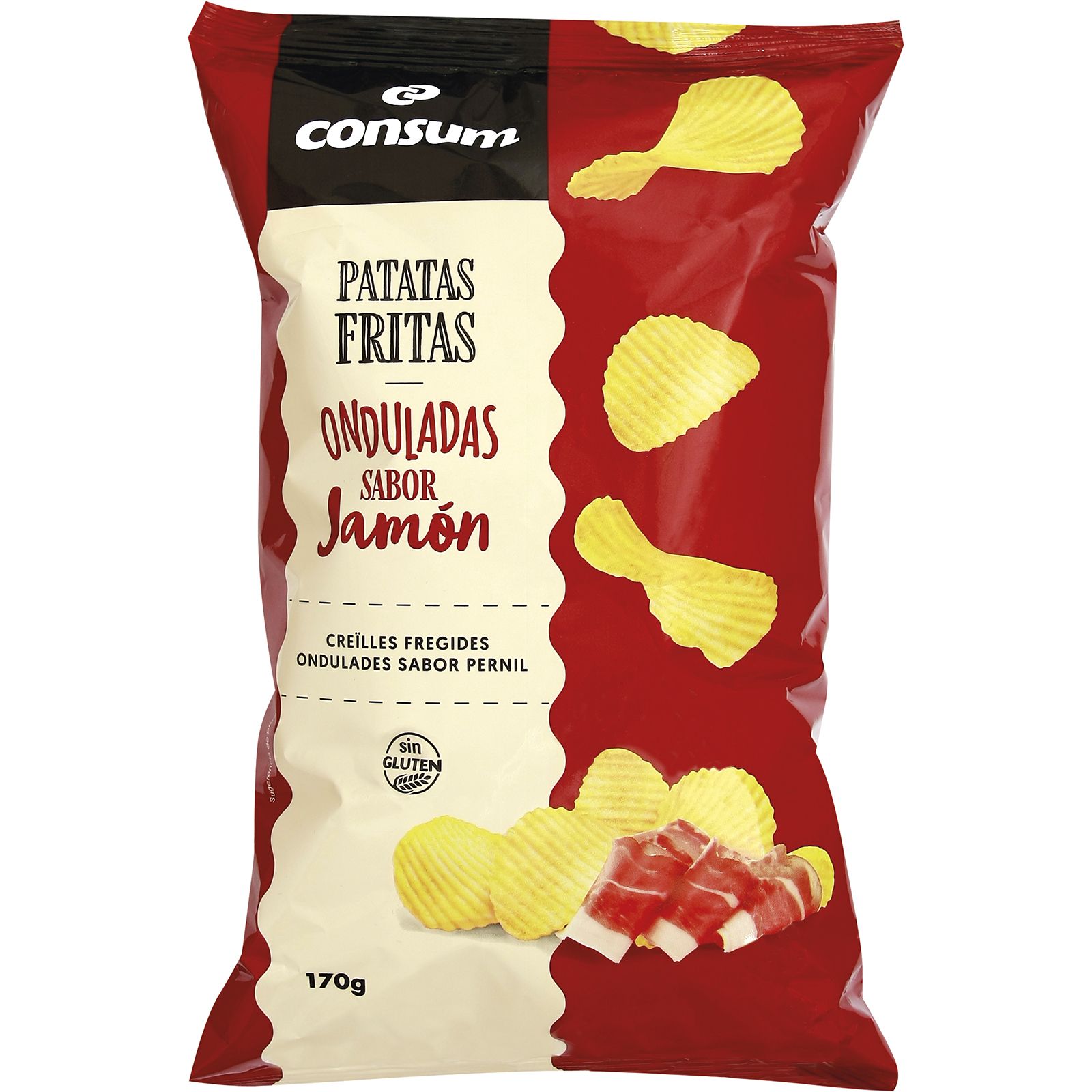 Patatas Fritas Onduladas Jamón Bolsa