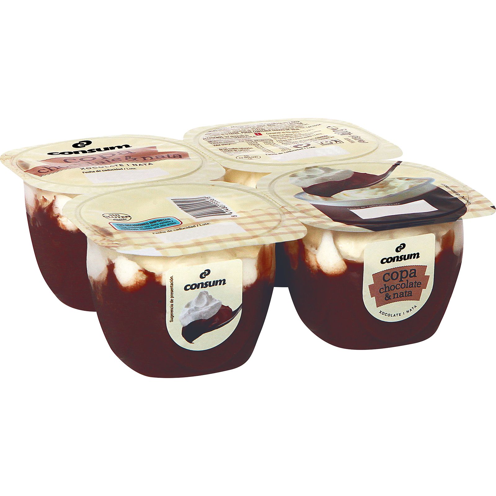 Copa de Chocolate Nata Pack de 4 Unidades