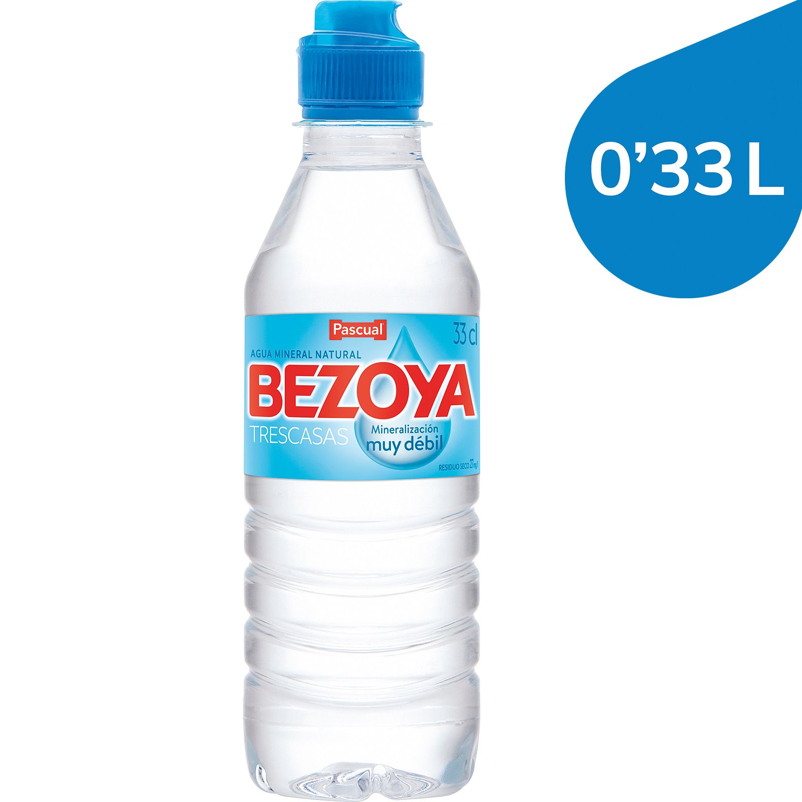 Agua mineral natural botella 33 cl con tapón Sport (Personajes