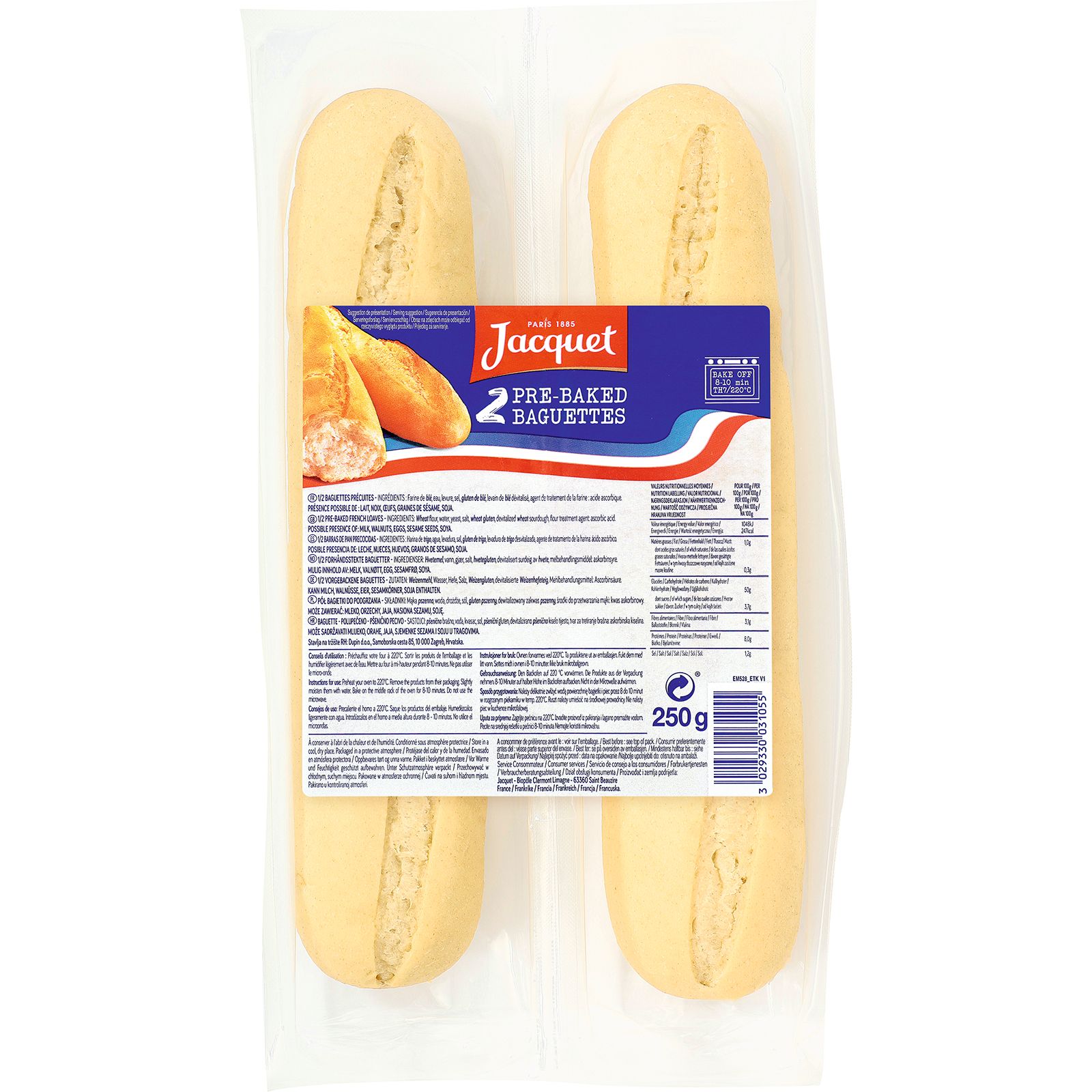 Pan Baguette Pack 2 Unidades