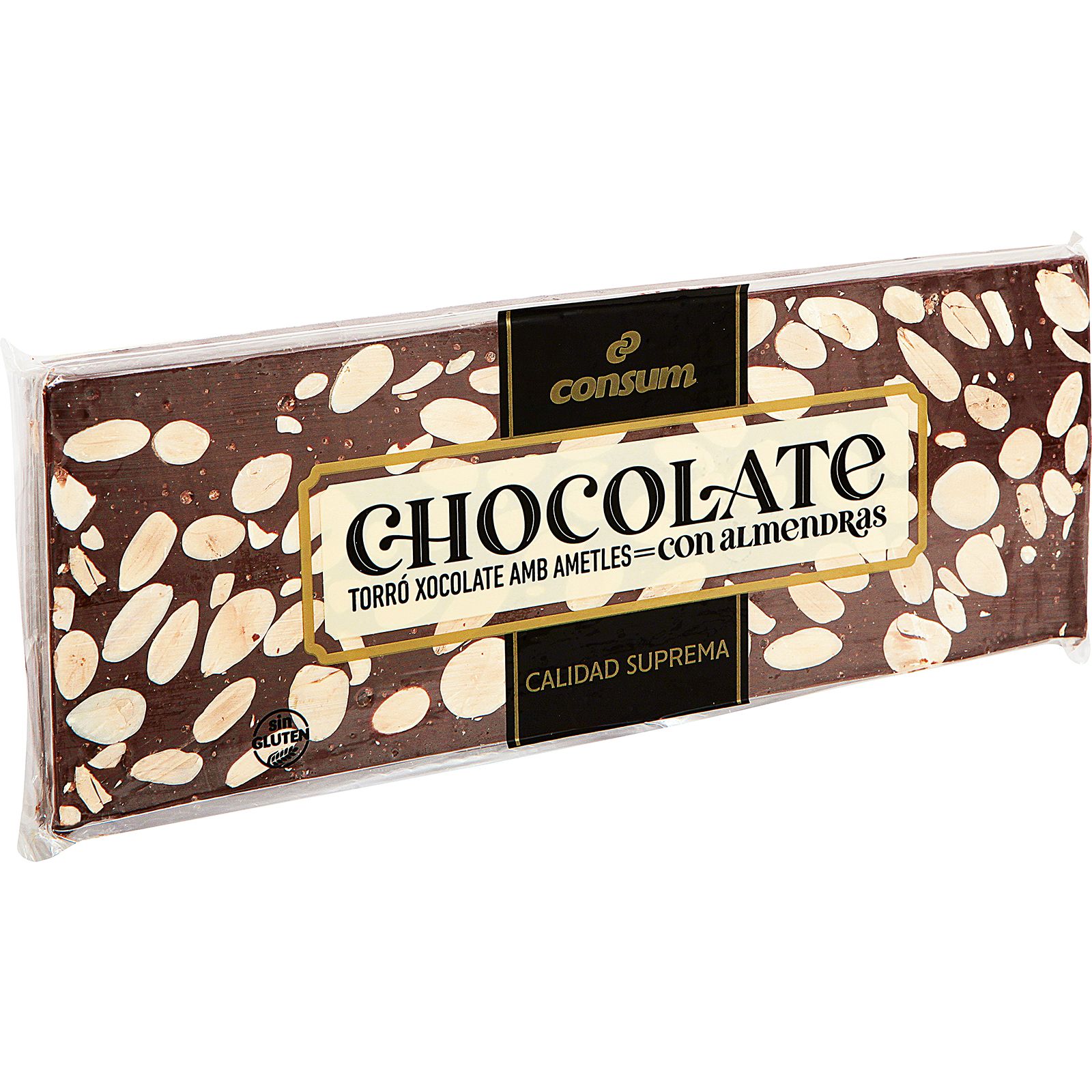 Turrón Chocolate Negro con Almendras Premium