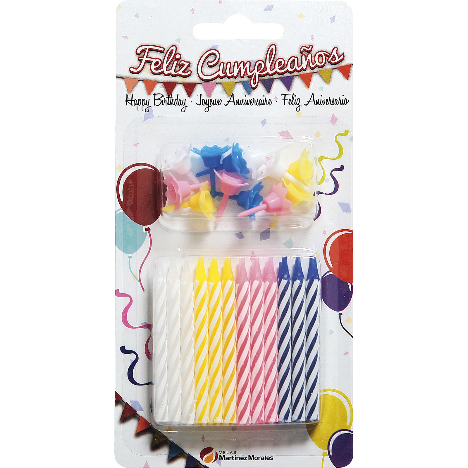Pack Velas Aniversario Colores Surtidos
