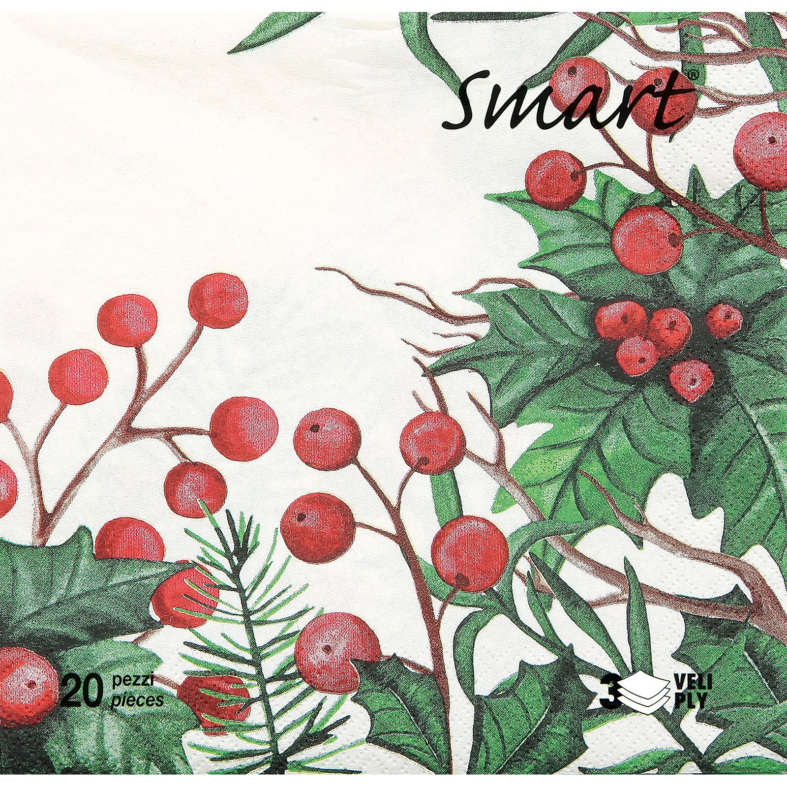 Servilletas Holly Red 33x33 cm