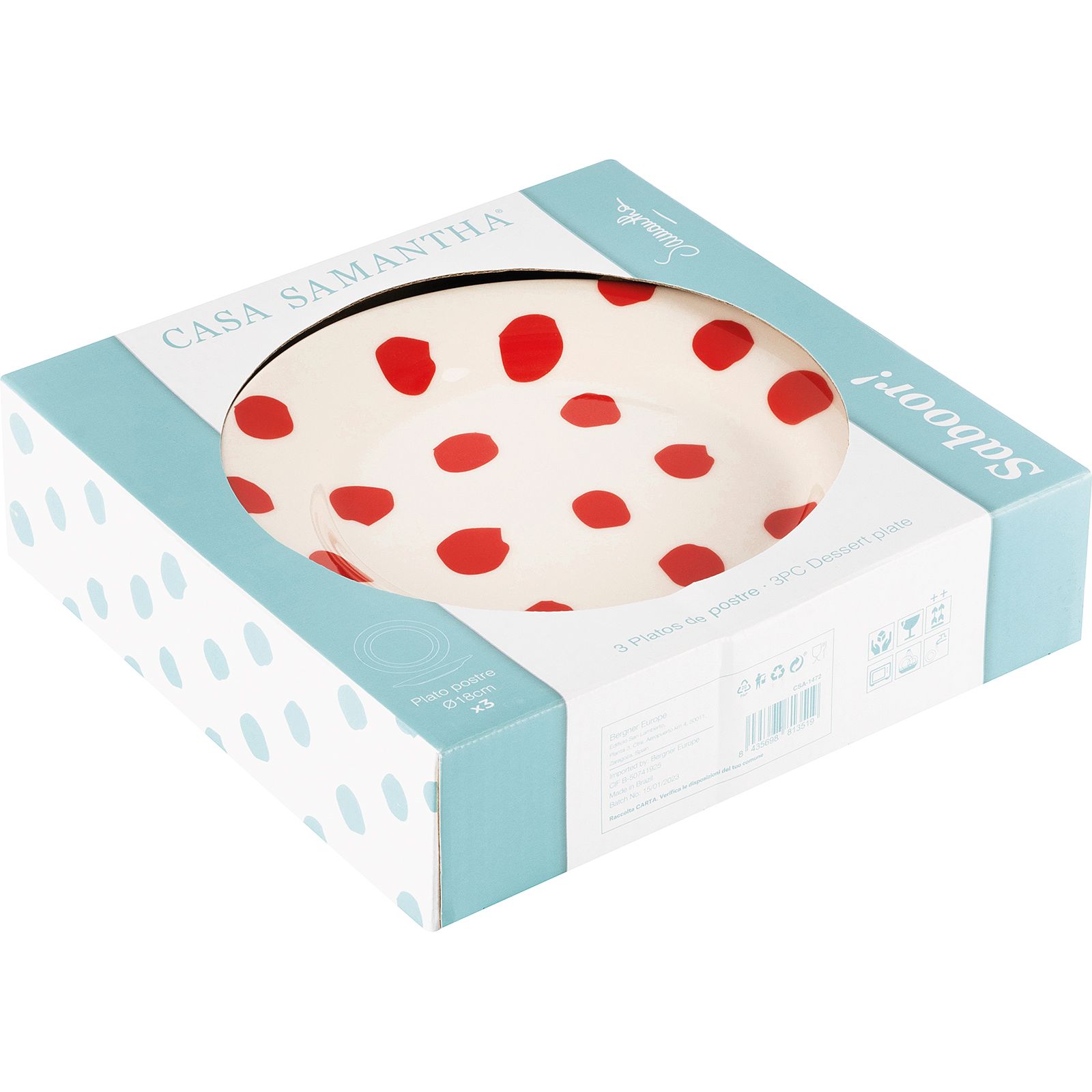 Set de Platos de Postre Topos Rojos