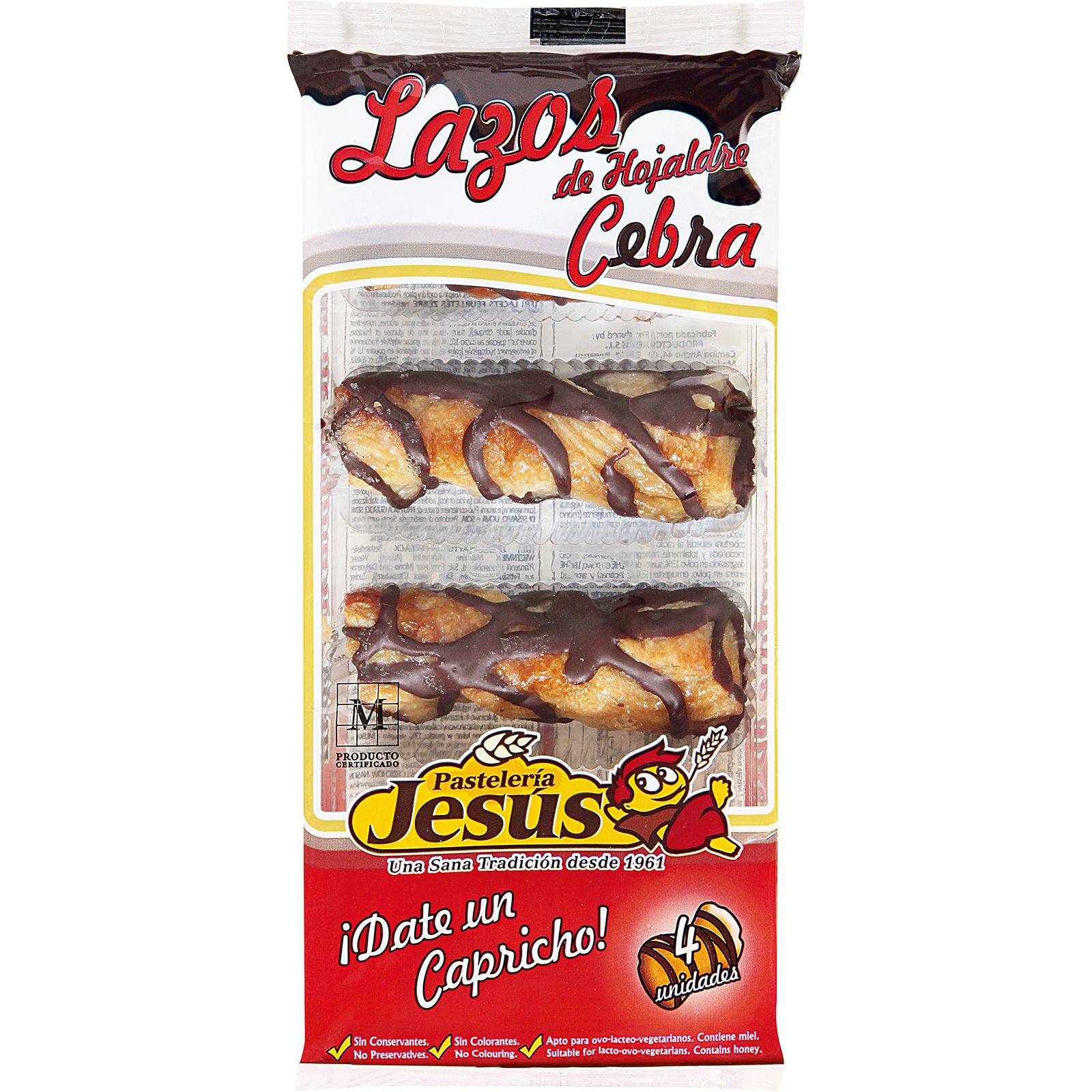 Lazos de Hojaldre Cebra 4 Unidades