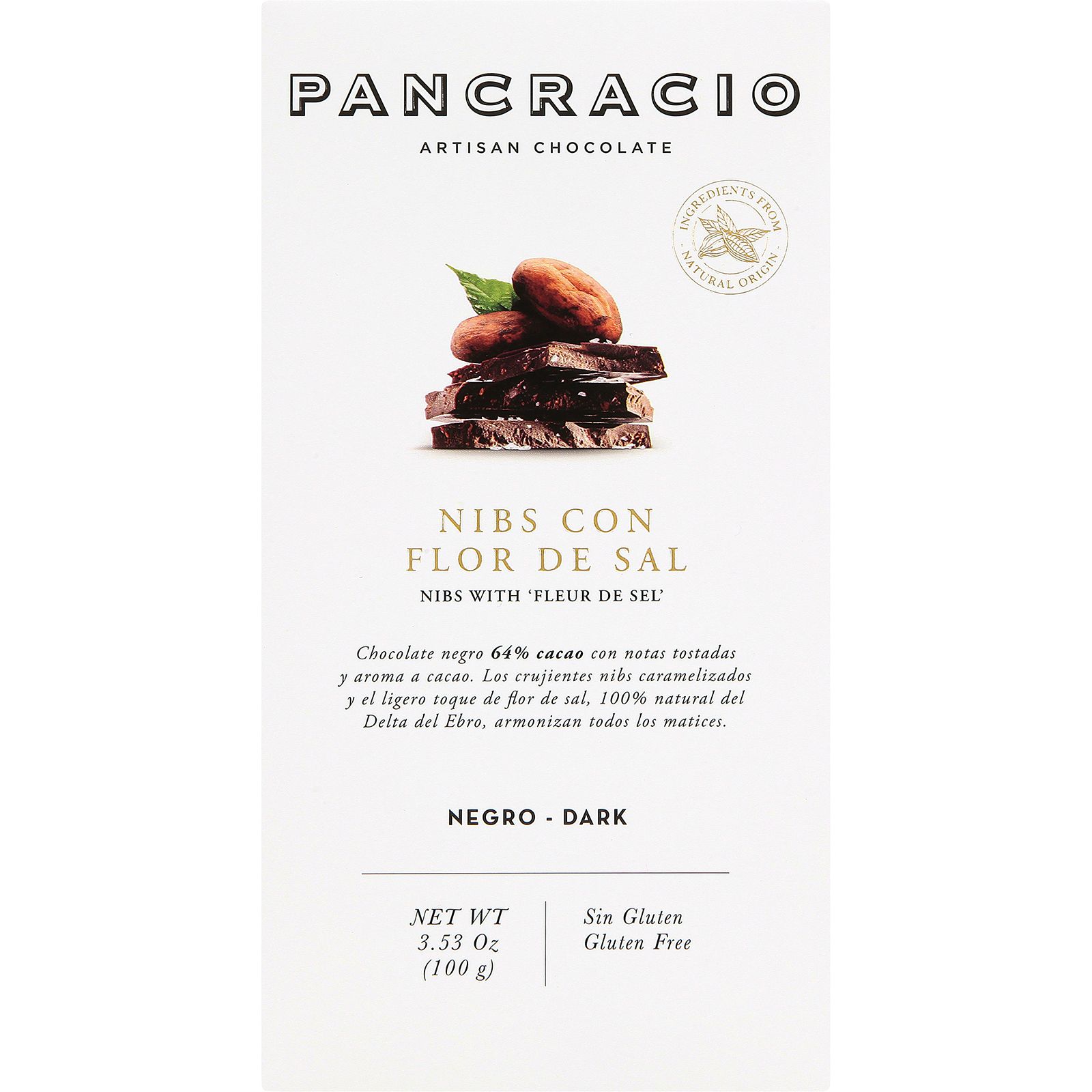 Chocolate Negro con Nib  y  Flor de Sal