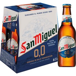 SAN MIGUEL Cerveza sin Alcohol 0,0 Pack de 6 Botellas
