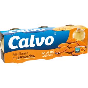CALVO Mejillones Gallegos Escabeche Pack de 3