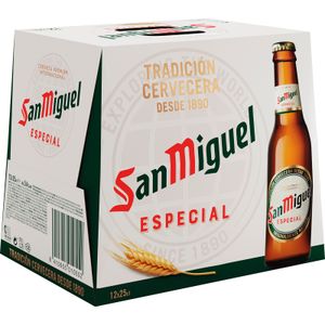 SAN MIGUEL Cerveza Botella Cristal  Pack de 12