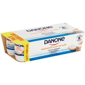 DANONE Yogur Natural Azucarado Pack de 8 Unidades