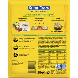 Sopa Deshidratada Verdura  Sobre