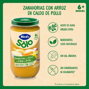 Tarrito Zanahoria y Arroz con Caldo de Ave