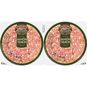 Pizza Jamón y Queso Pack de 2 Unidades