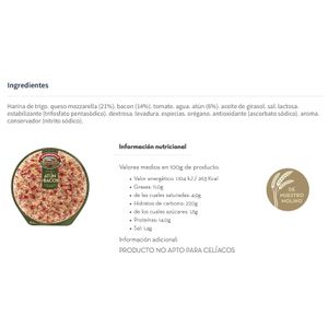 Pizza Atún y Bacón
