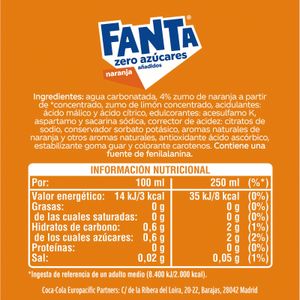 Refresco Naranja Zero Botella