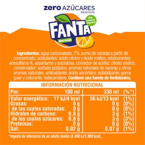 Refresco Naranja Zero Lata