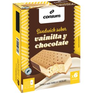 Sándwich de Vainilla y Chocolate 6 Unidades