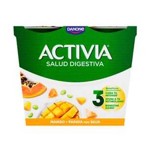 Segona imatge del producte Activia Soia amb Mango i Papaia Pack de 4 de la marca DANONE