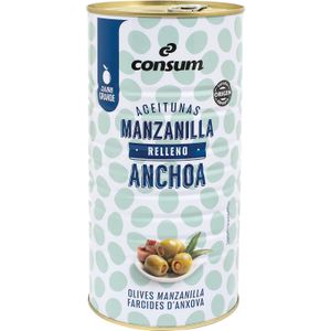 Aceitunas Rellenas de Anchoas Lata 600 Gr