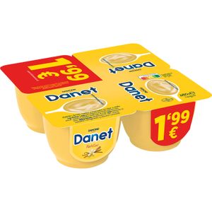 DANONE Danet de Vainilla. Natillas Pack de 4 Und.