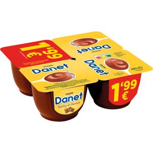 DANONE Danet de Chocolate Natillas Pack de 4 Und.