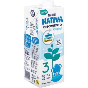 6 cajas de leche de 1 litro crecimiento NESTLÉ NATIVA 3