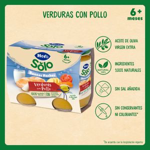 Tarrito Buenas Noches Pollo y Verduritas Pack 2