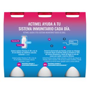 Actimel Líquido 0% Fresa Pack 6 Unidades