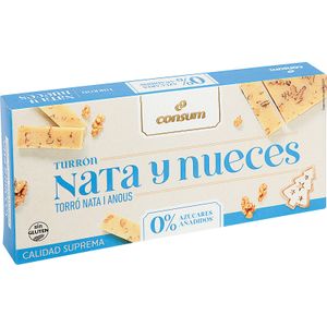 Turrón Nata Nueces sin Azúcar CONSUM