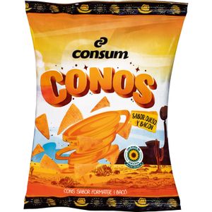 Conos de Maíz Sabor Queso-Bacon