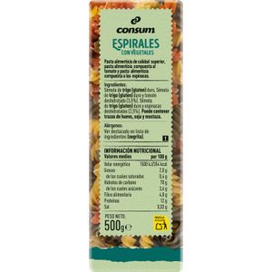 Espirales con Vegetales Paquete