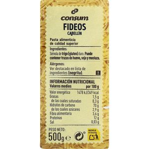 Fideos Cabellín Paquete