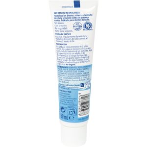 Gel dental infantil para niños de 2 a 6 años. Sabor fresa.