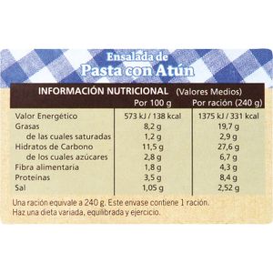 Ensalada Pasta con Atún Bol