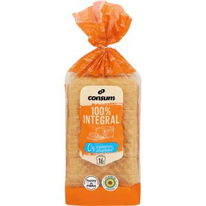 CONSUM Pan Molde 100% Integral 0% Azúcares Añadidos