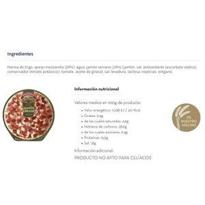 Pizza Jamón Serrano
