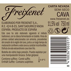 Cava Semi Carta Nevada D.O.Cava