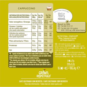 Cappuccino Cápsulas 8+8 Unidades