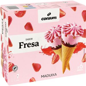 Cono de Fresa Pack de 6 Unidades