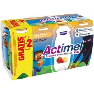 Imagen de Actimel Actikids x6+2 Sabor Fresa-Plátano