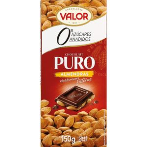 VALOR Chocolate Puro y Almendras sin Azúcar