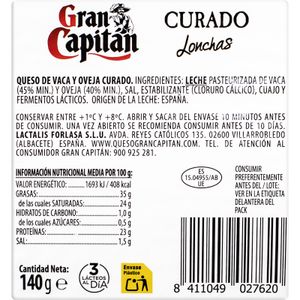 Queso Mezcla Curado Lonchas