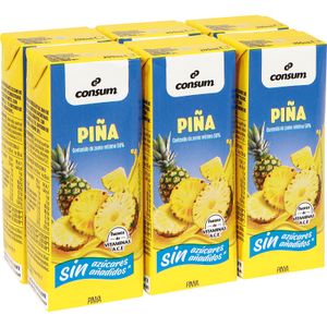 CONSUM Bebida Piña Sin Azúcar Pack de 6