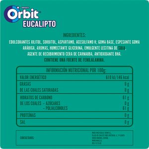 Chicle Grageado Sabor Eucalipto