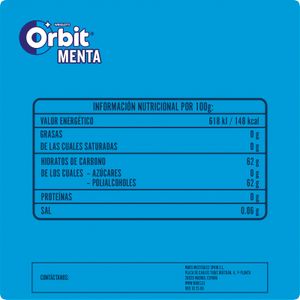 Chicle Grageado Sabor Menta