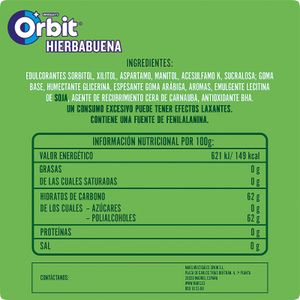 Chicle Grageado Sabor Hierbabuena